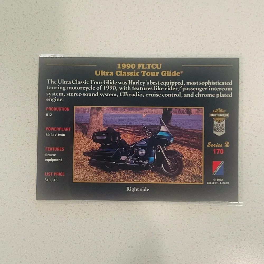 Harley-Davidson 1990 Ultra Classic Tour Glide 1992 Collect-A-Card Series 2 #170